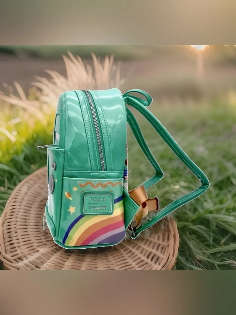 NEW w Tags Loungefly Disney Pixar CARS FILLMORE Mint Green VW Bus Backpack Bag